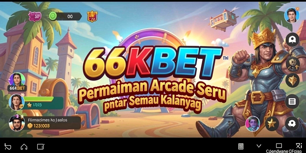 Screenshot gameplay 66KBET menampilkan aksi seru di level Arcade.
