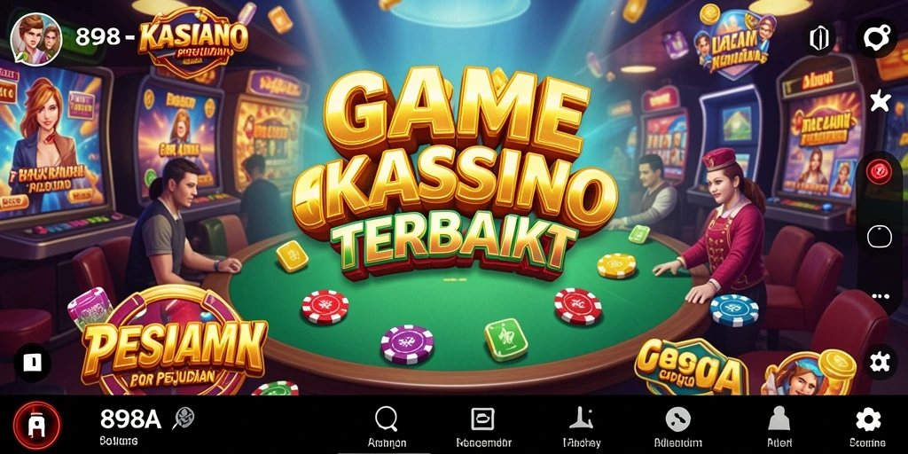 Screenshot menampilkan gameplay seru dari 898A dengan berbagai pilihan Kasino.