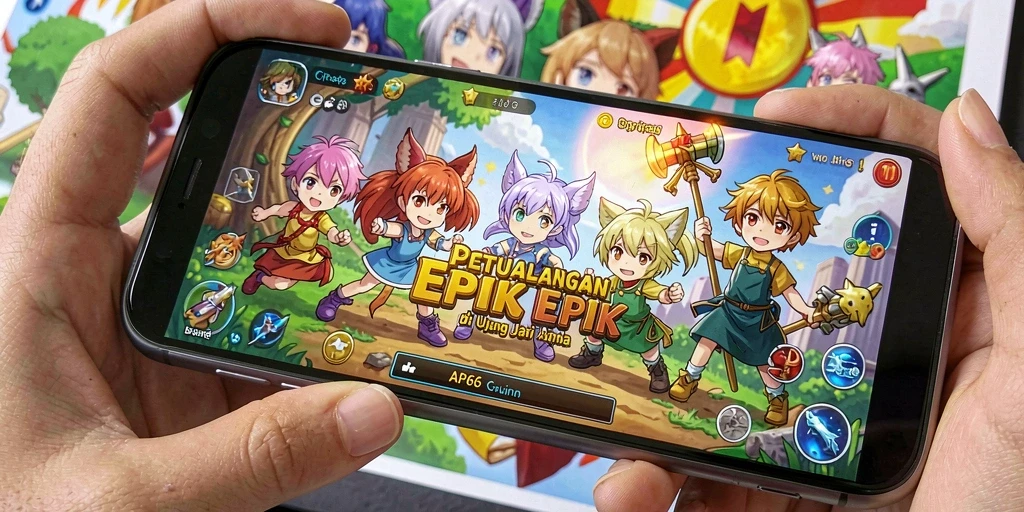Screenshot menunjukkan pertarungan epik karakter anime di API66.