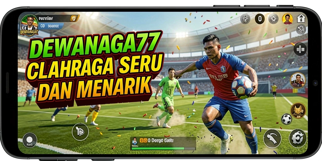 Tampilan gameplay seru DEWANAGA77 dengan aksi olahraga intens.