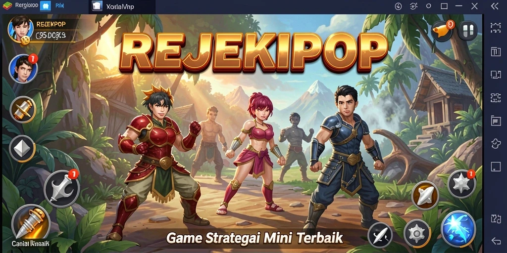 Tampilan gameplay seru dalam REJEKIPOP yang penuh strategi.