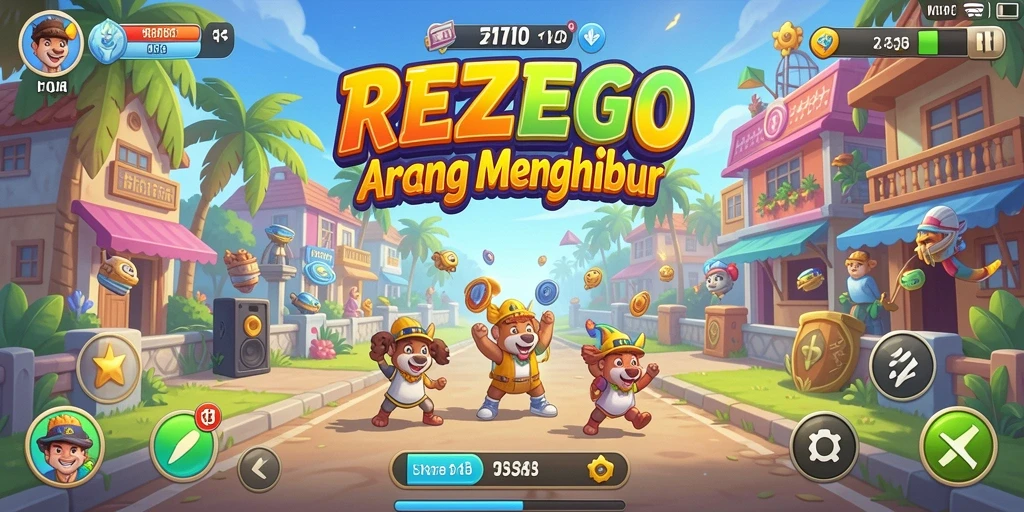Tampilan gameplay seru dari REZEGO dengan tantangan Arcade yang menarik.