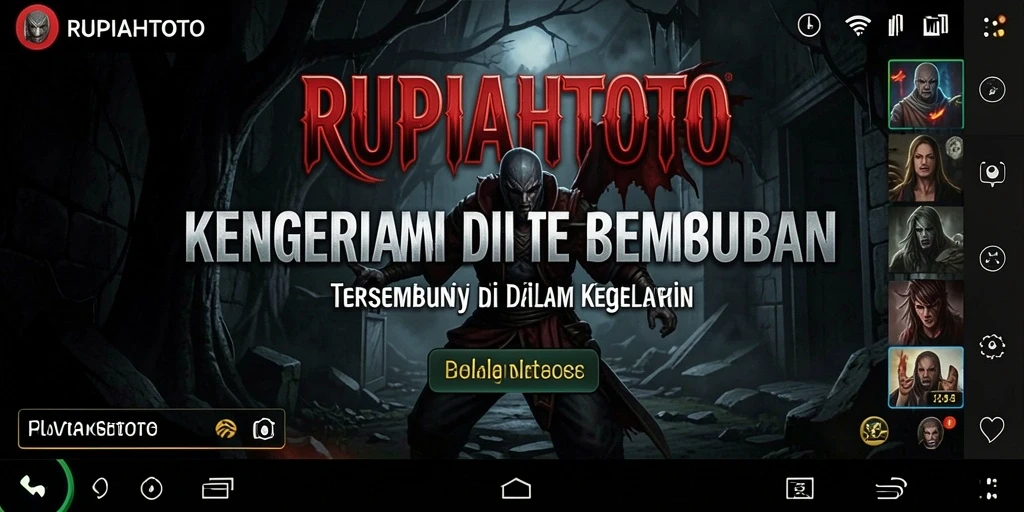 Screenshot gameplay RUPIAHTOTO yang menampilkan momen menegangkan dalam kegelapan.