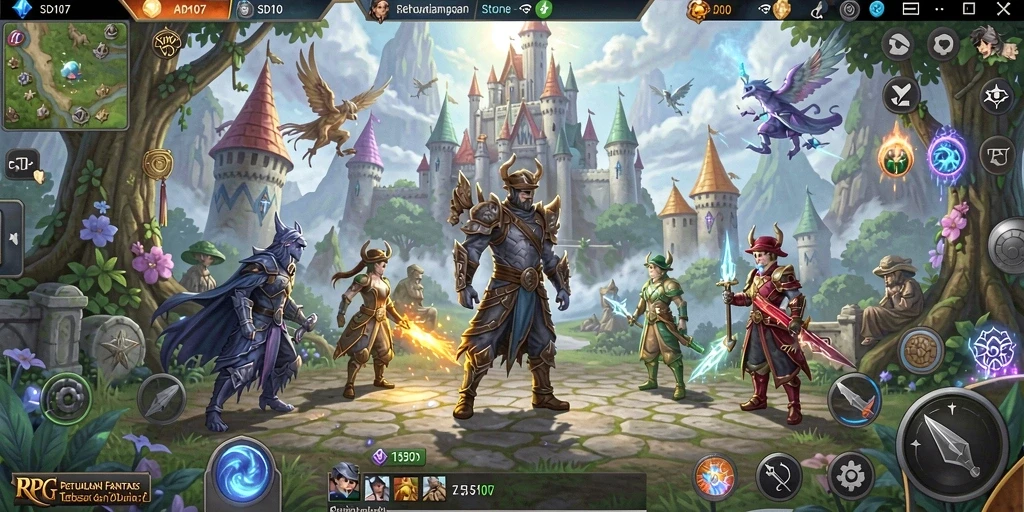 Screenshot gameplay SD107 menampilkan aksi seru dalam petualangan RPG.