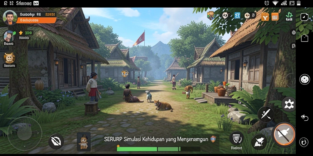 Tampilan gameplay SERURP yang penuh warna dan interaktif.