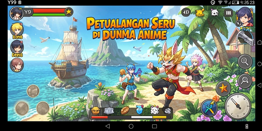 Tampilan gameplay Y89 yang penuh warna dan dinamis.